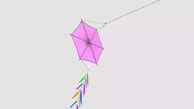 Wooden Kite PBR LP Low-poly 3D model