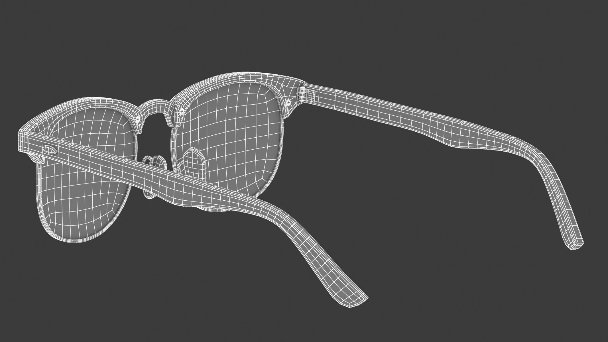 Classic Half Frame Glasses  3D model_13