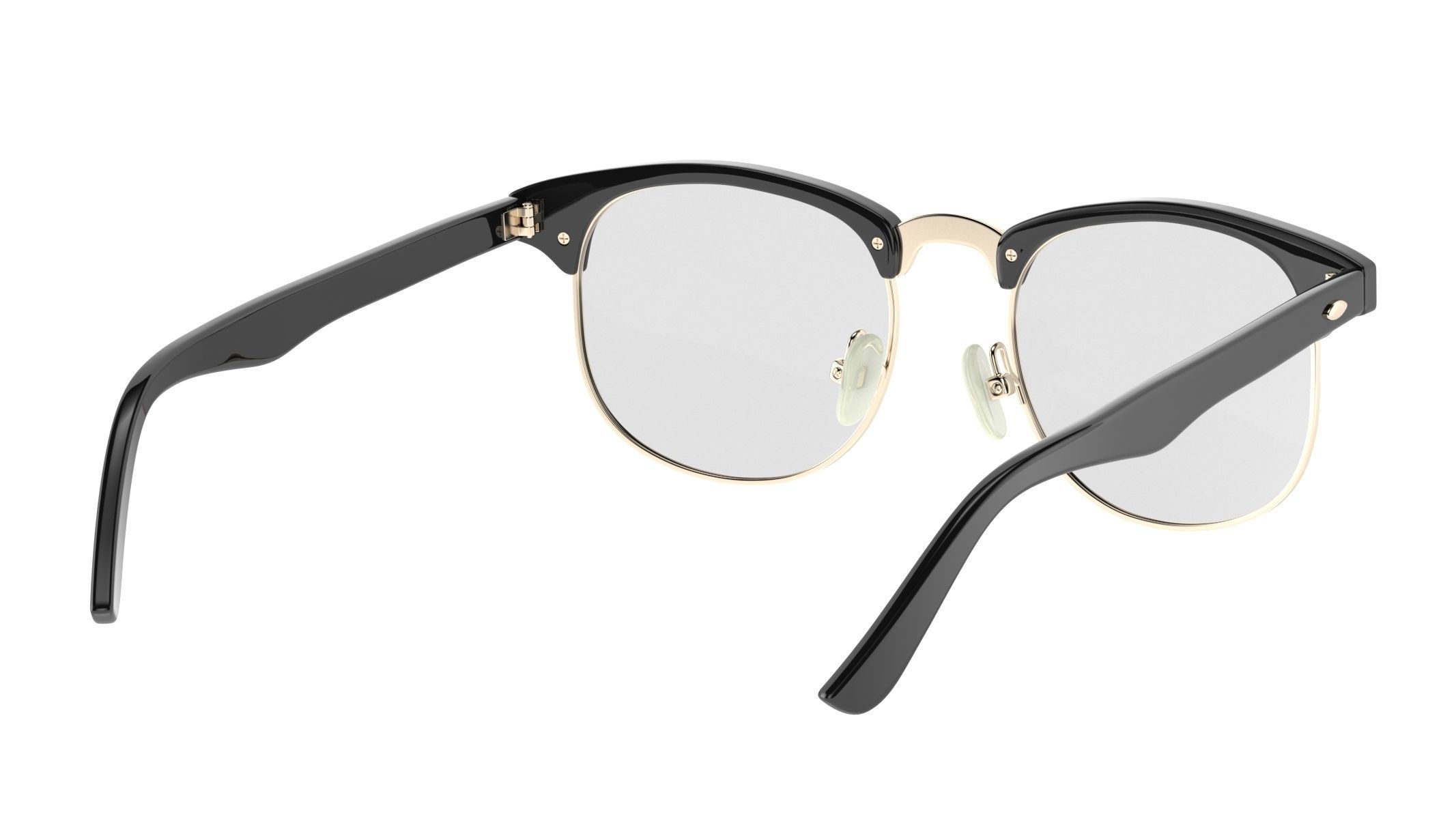 Classic Half Frame Glasses  3D model_2