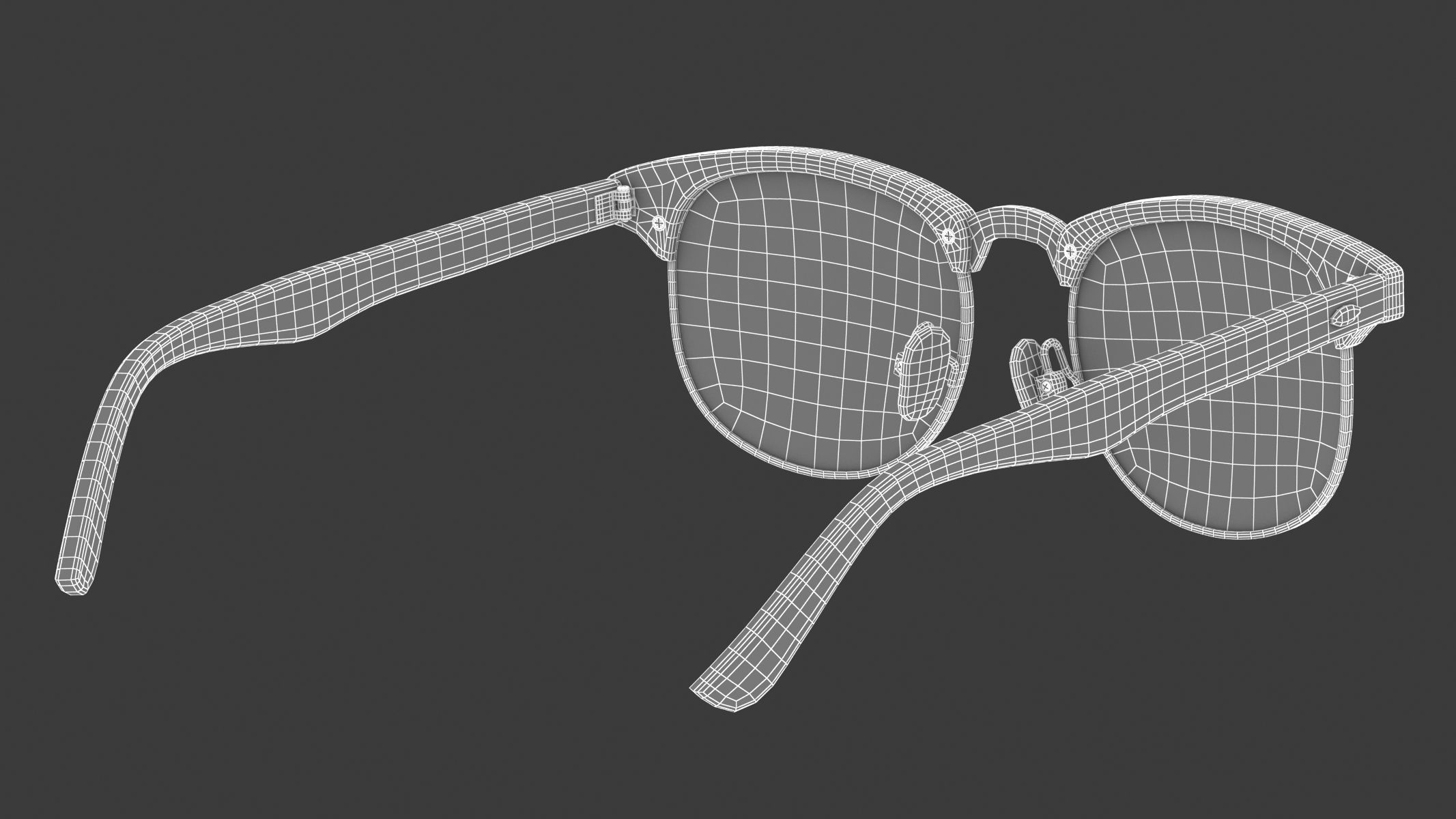 Classic Half Frame Glasses  3D model_12
