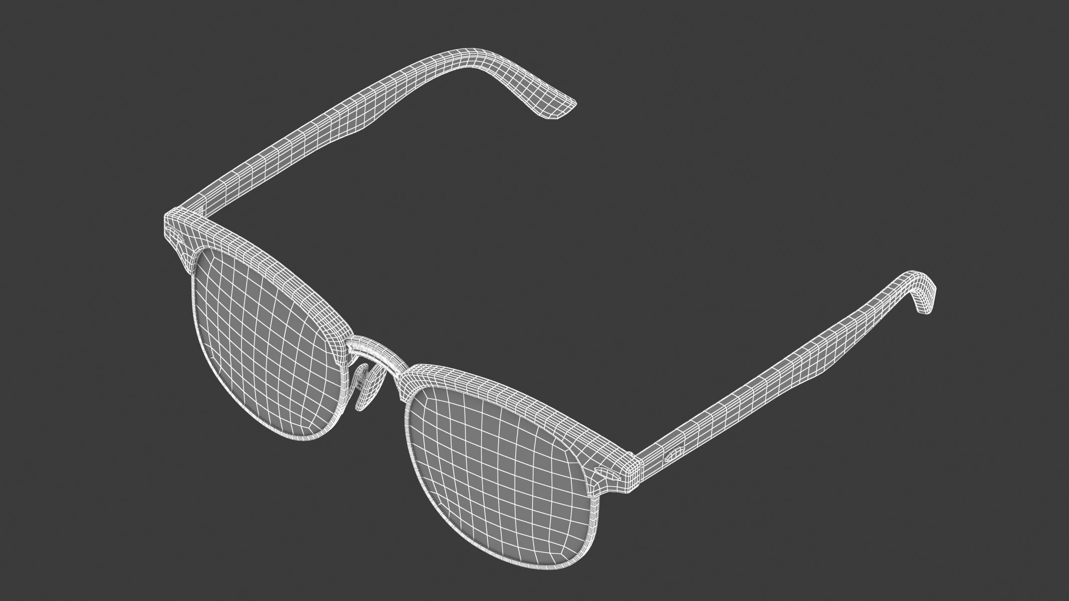 Classic Half Frame Glasses  3D model_14