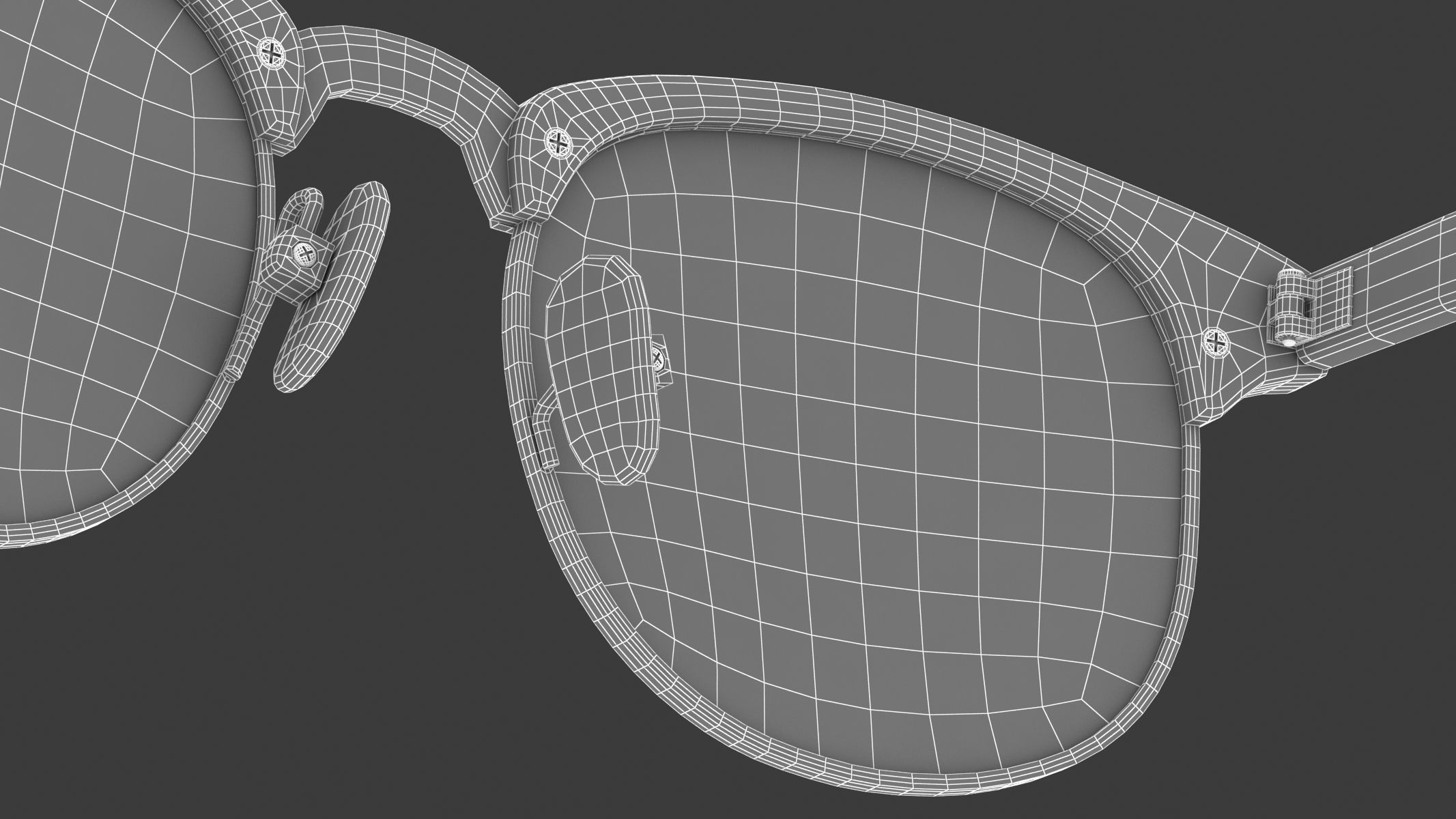 Classic Half Frame Glasses  3D model_15
