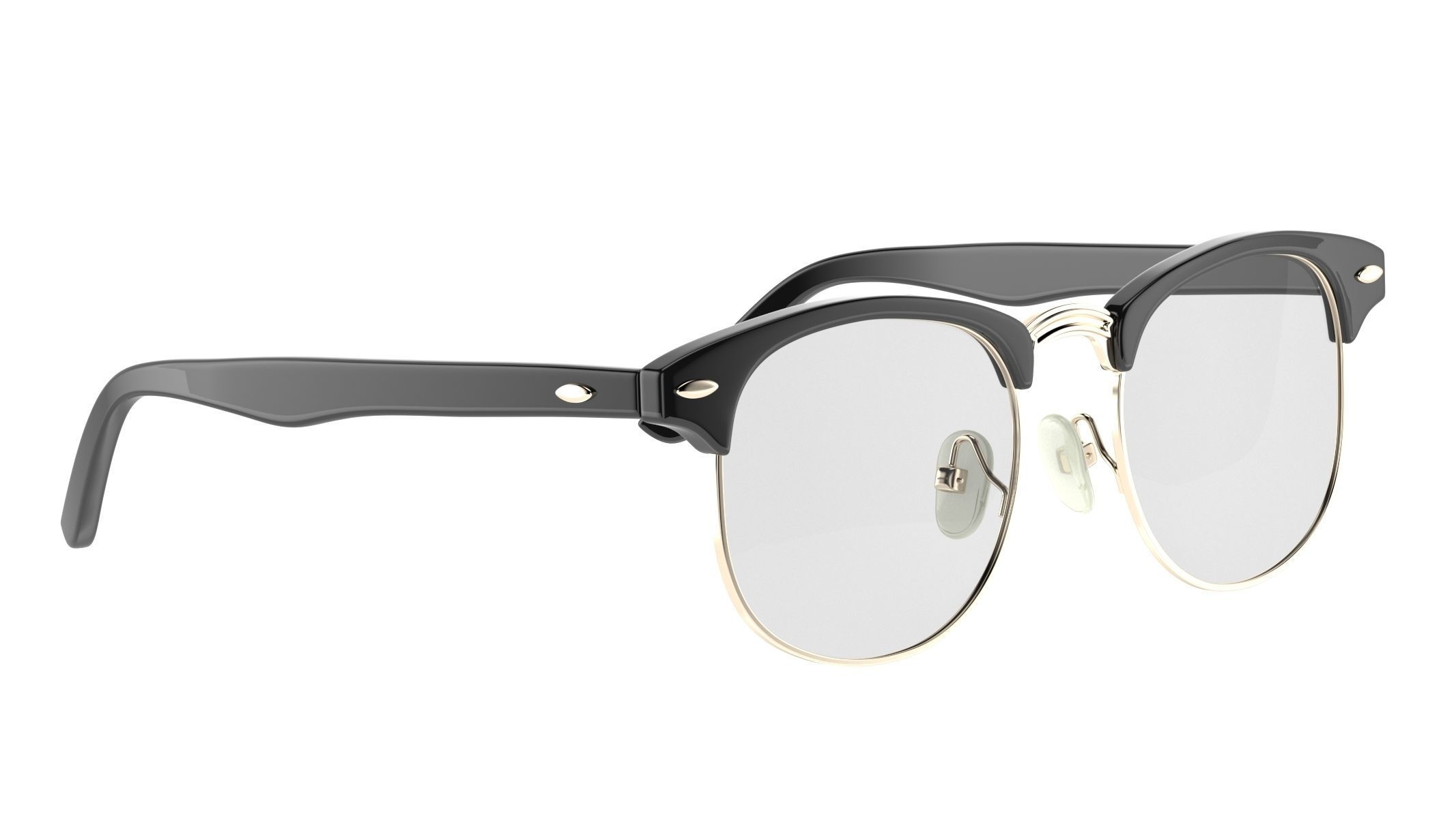 Classic Half Frame Glasses  3D model_1