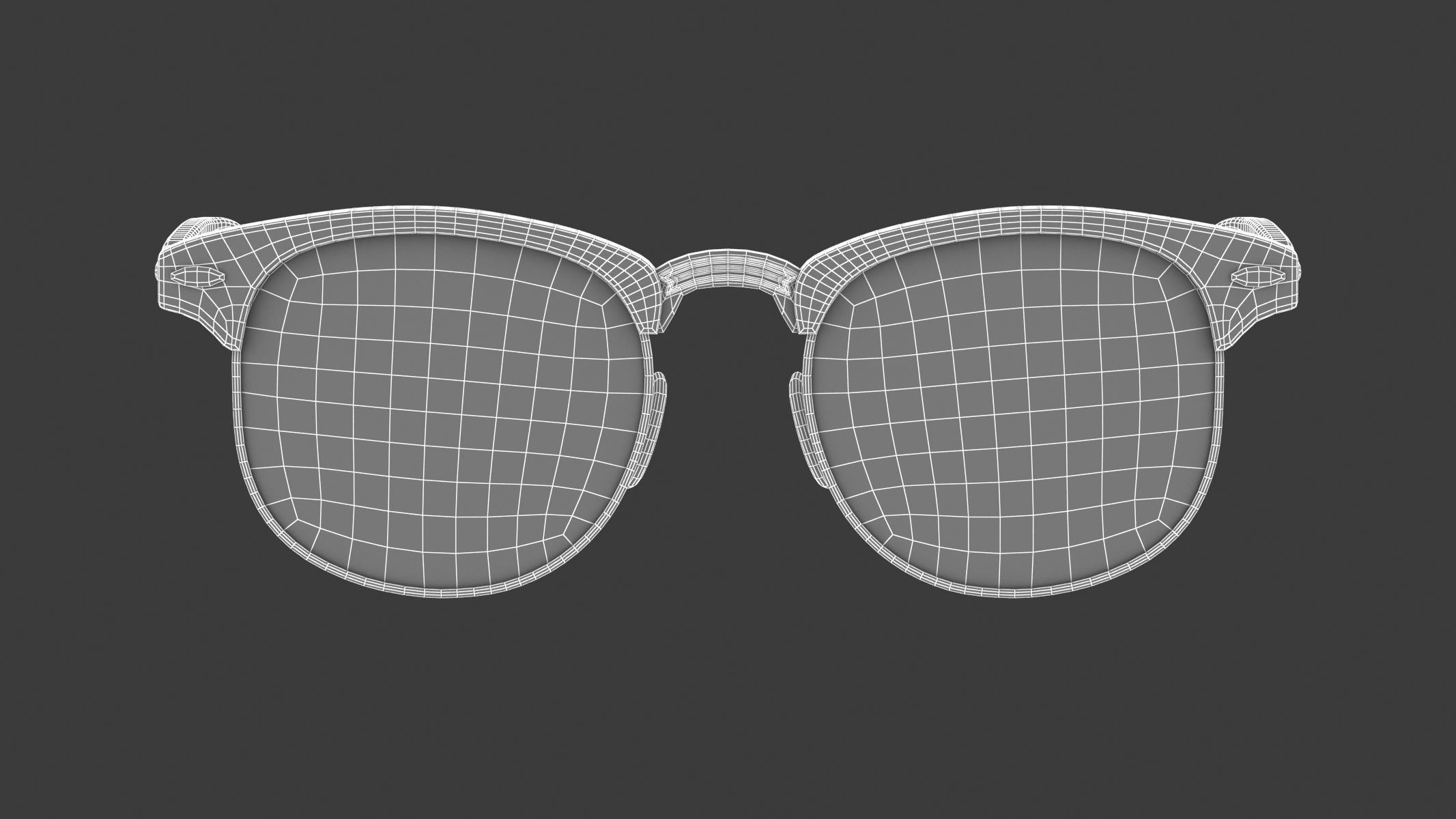 Classic Half Frame Glasses  3D model_10