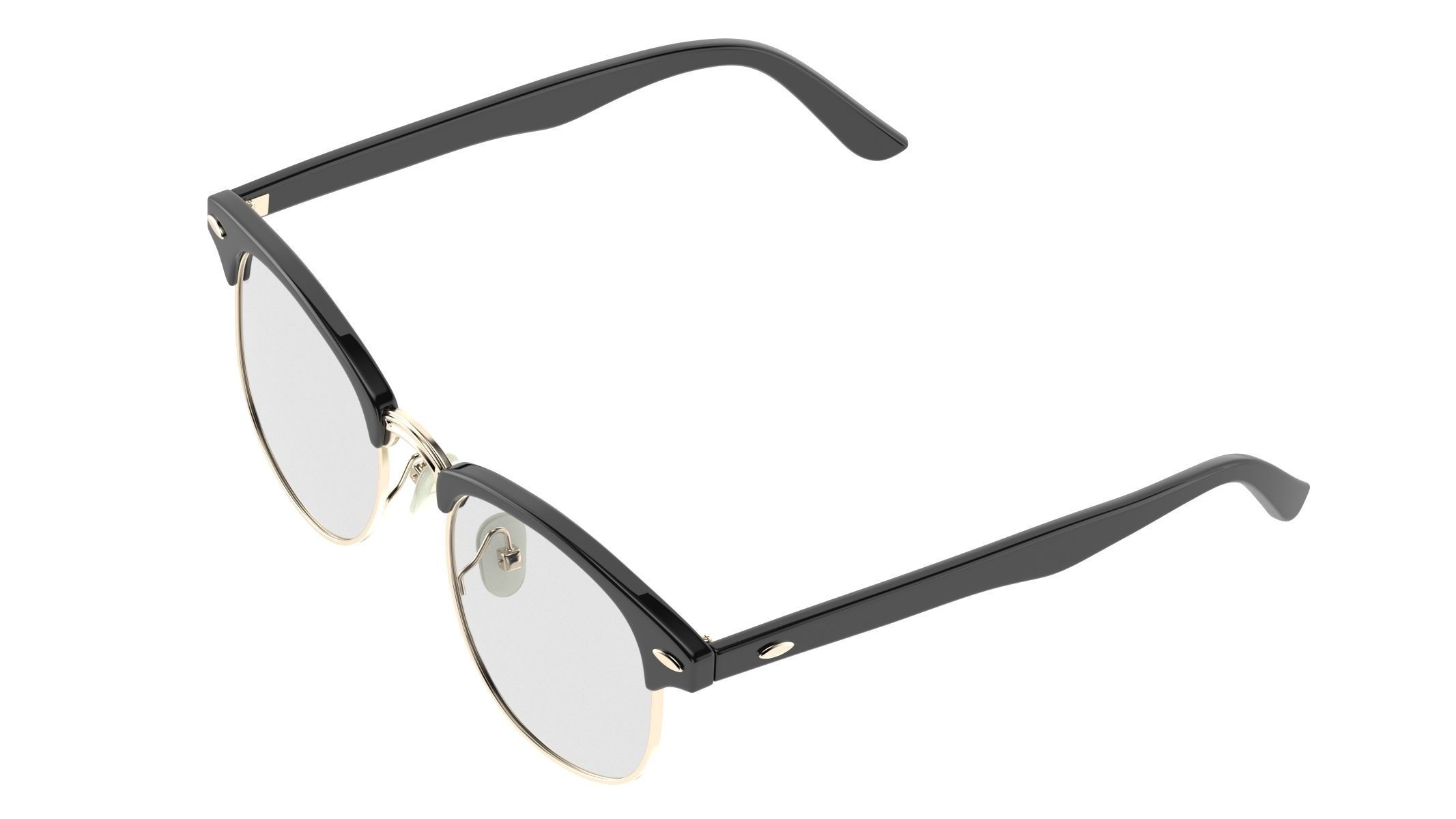 Classic Half Frame Glasses  3D model_4