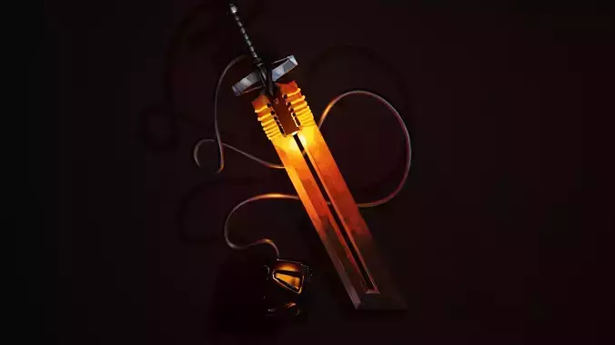 sword lord of rings wall light Low-poly 3D model