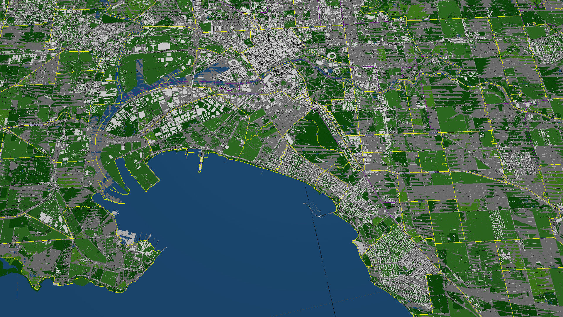 Melbourne City And Surroundings Australia Low Poly VR AR Low-poly 3D model_22