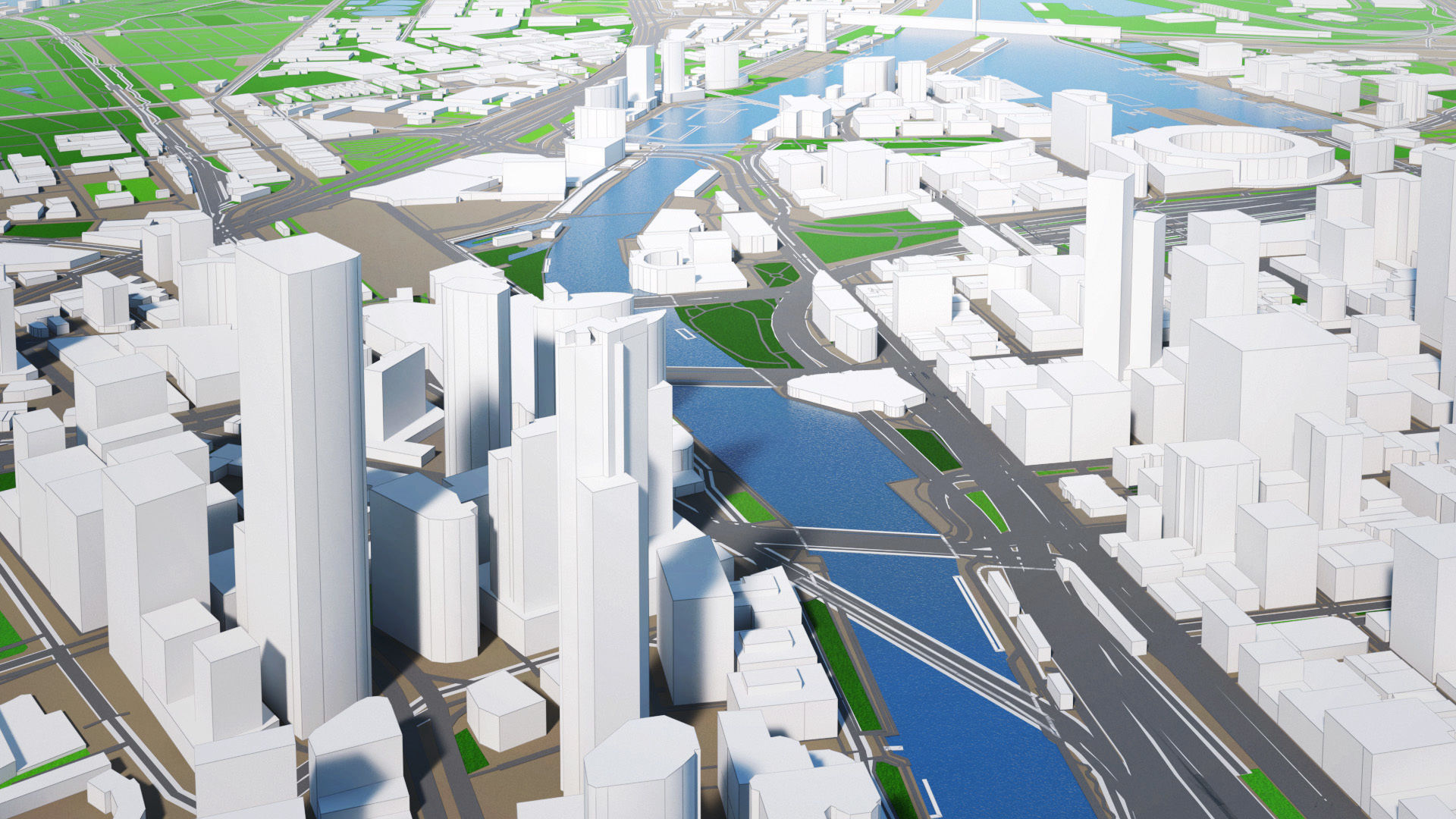 Melbourne City And Surroundings Australia Low Poly VR AR Low-poly 3D model_5