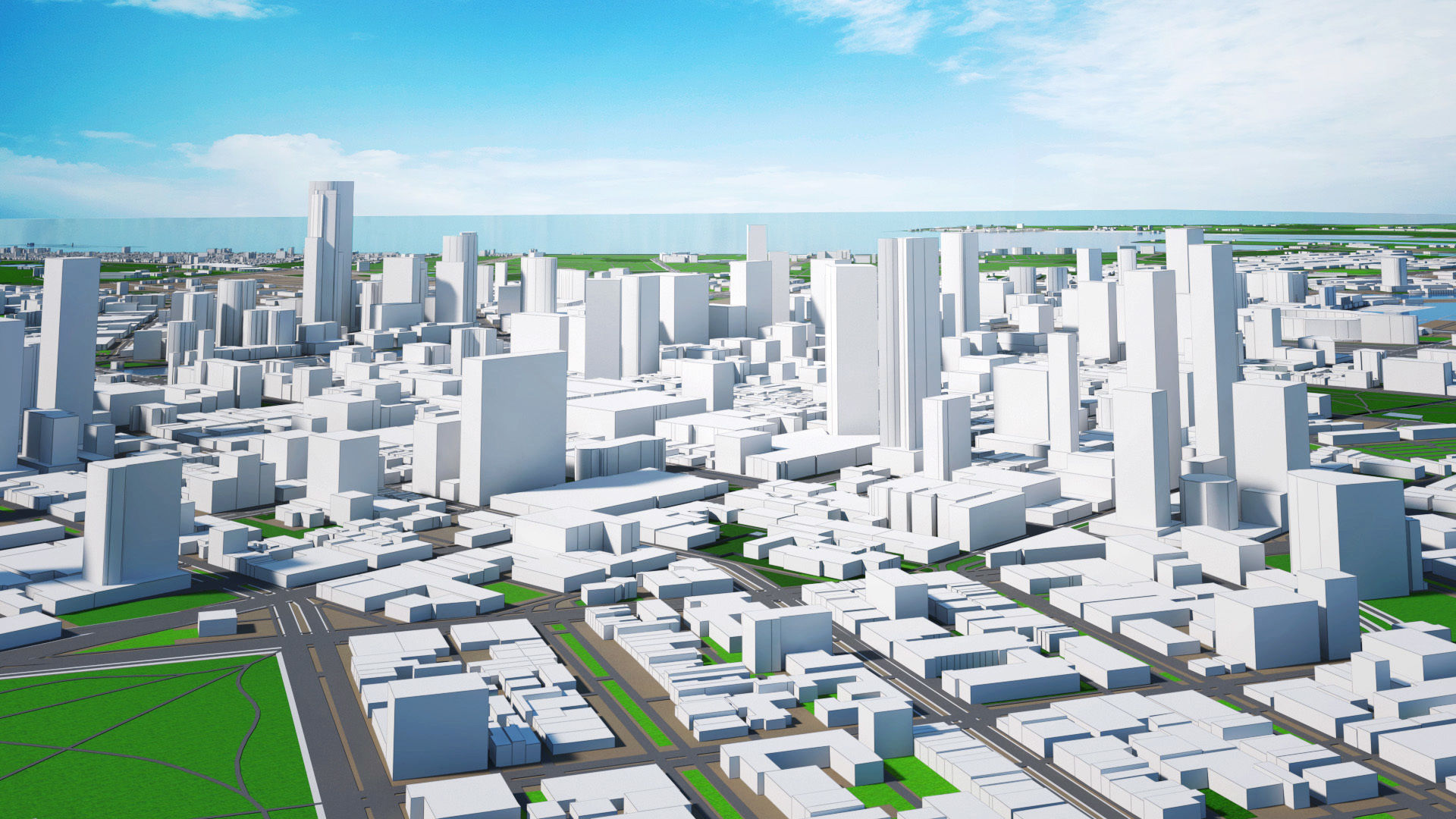 Melbourne City And Surroundings Australia Low Poly VR AR Low-poly 3D model_3