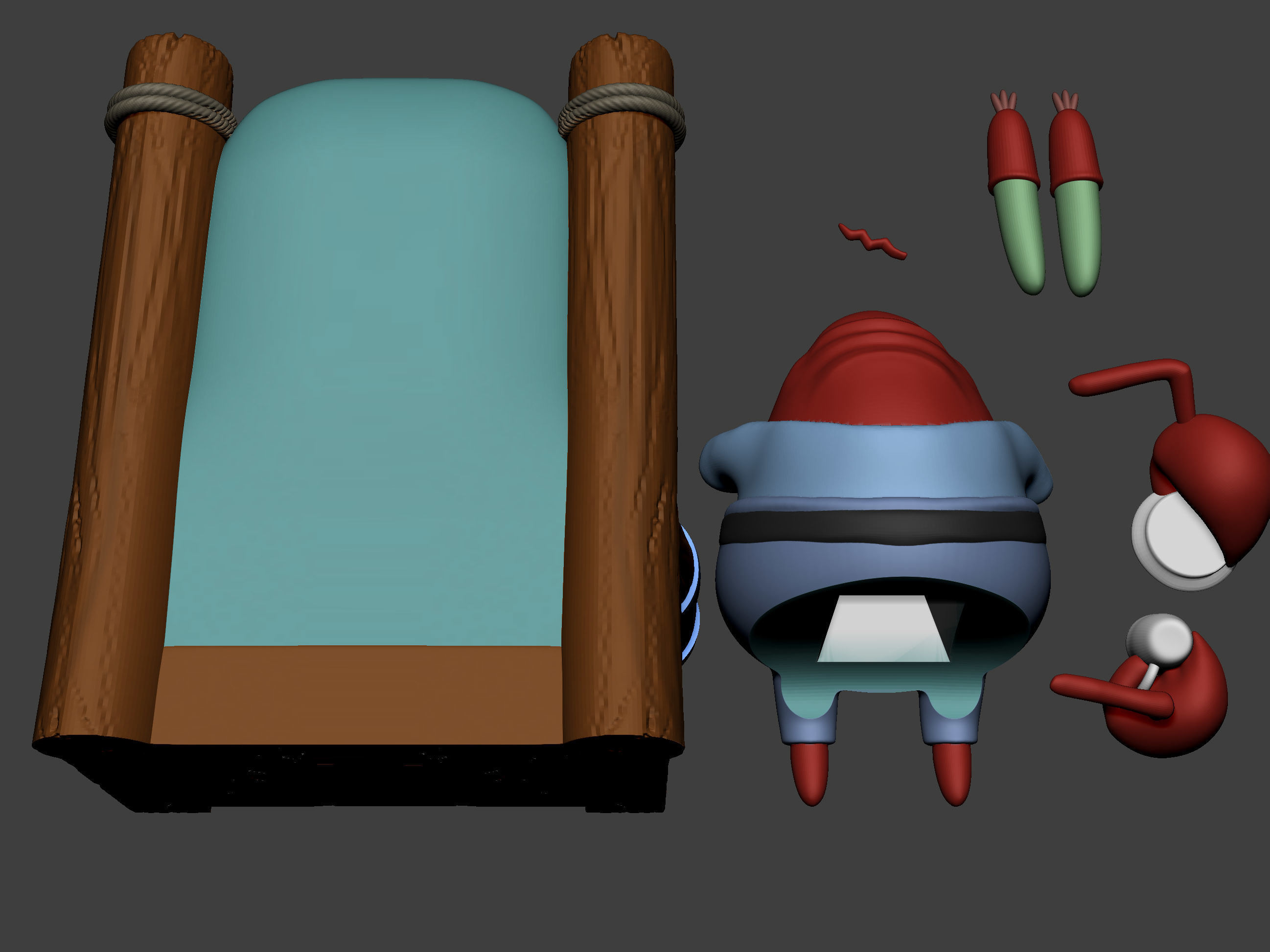 Mr Krabs Drinking Coffee 3D print model_6