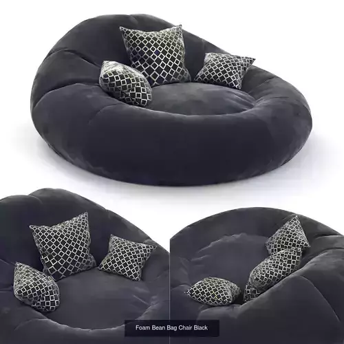 Foam Bean Bag Chair Set 3D Model Collection