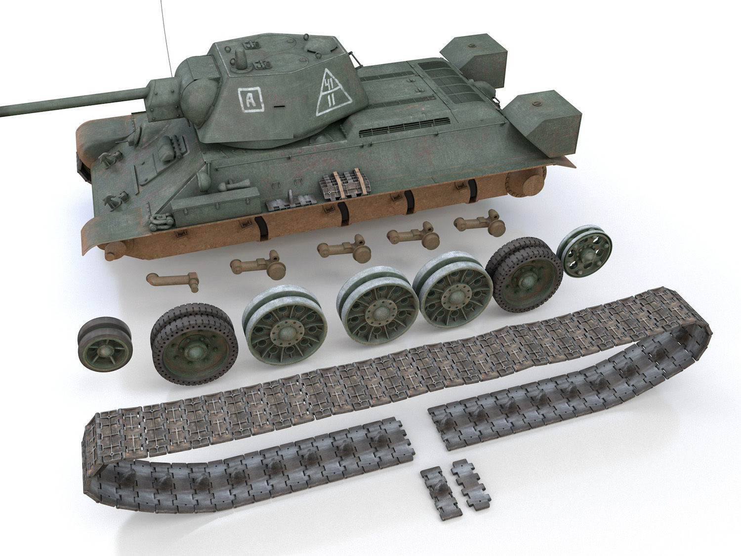 T-34-76 - Model 1942 - Soviet medium tank - 11 3D model_11