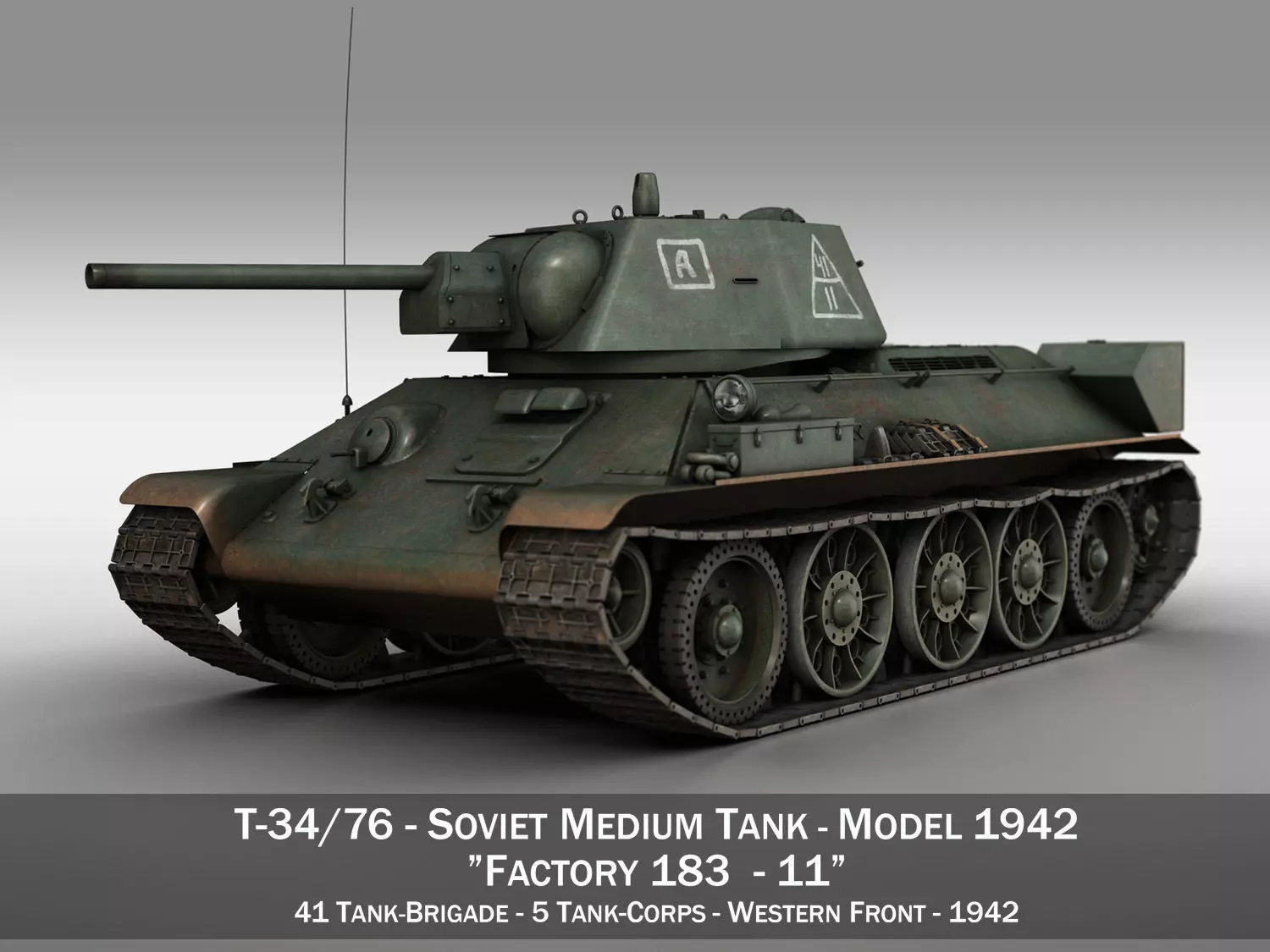 T-34-76 - Model 1942 - Soviet medium tank - 11 3D model_0