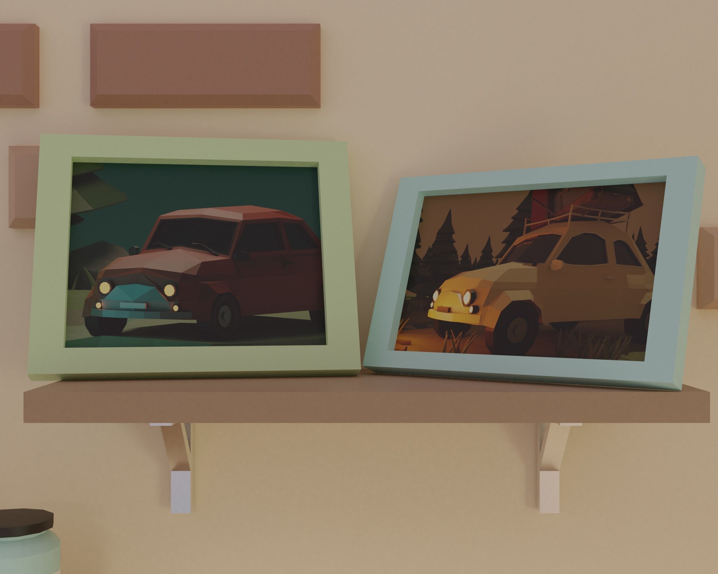 Kitchen clock on wall Low-poly 3D model_11