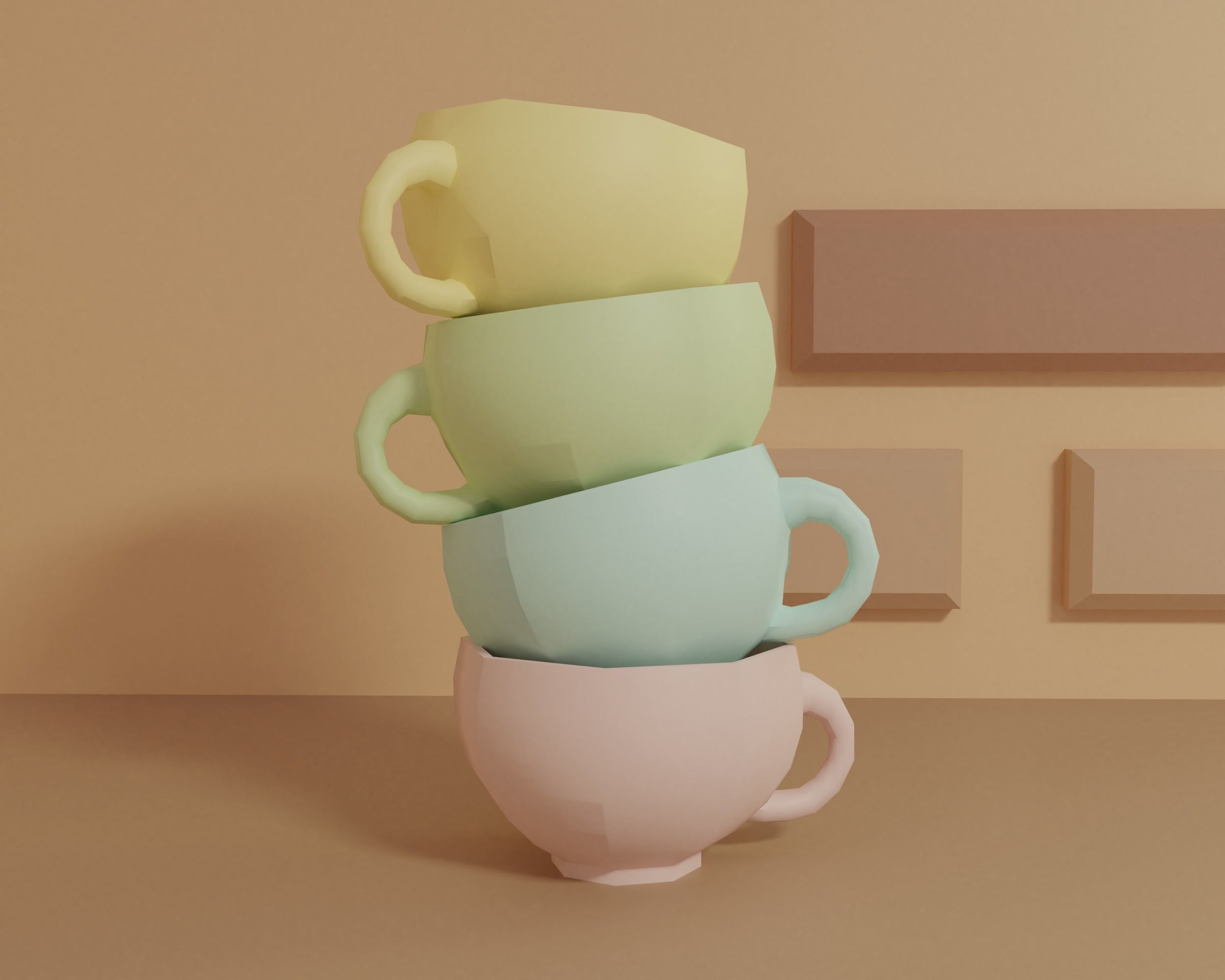 Kitchen clock on wall Low-poly 3D model_9