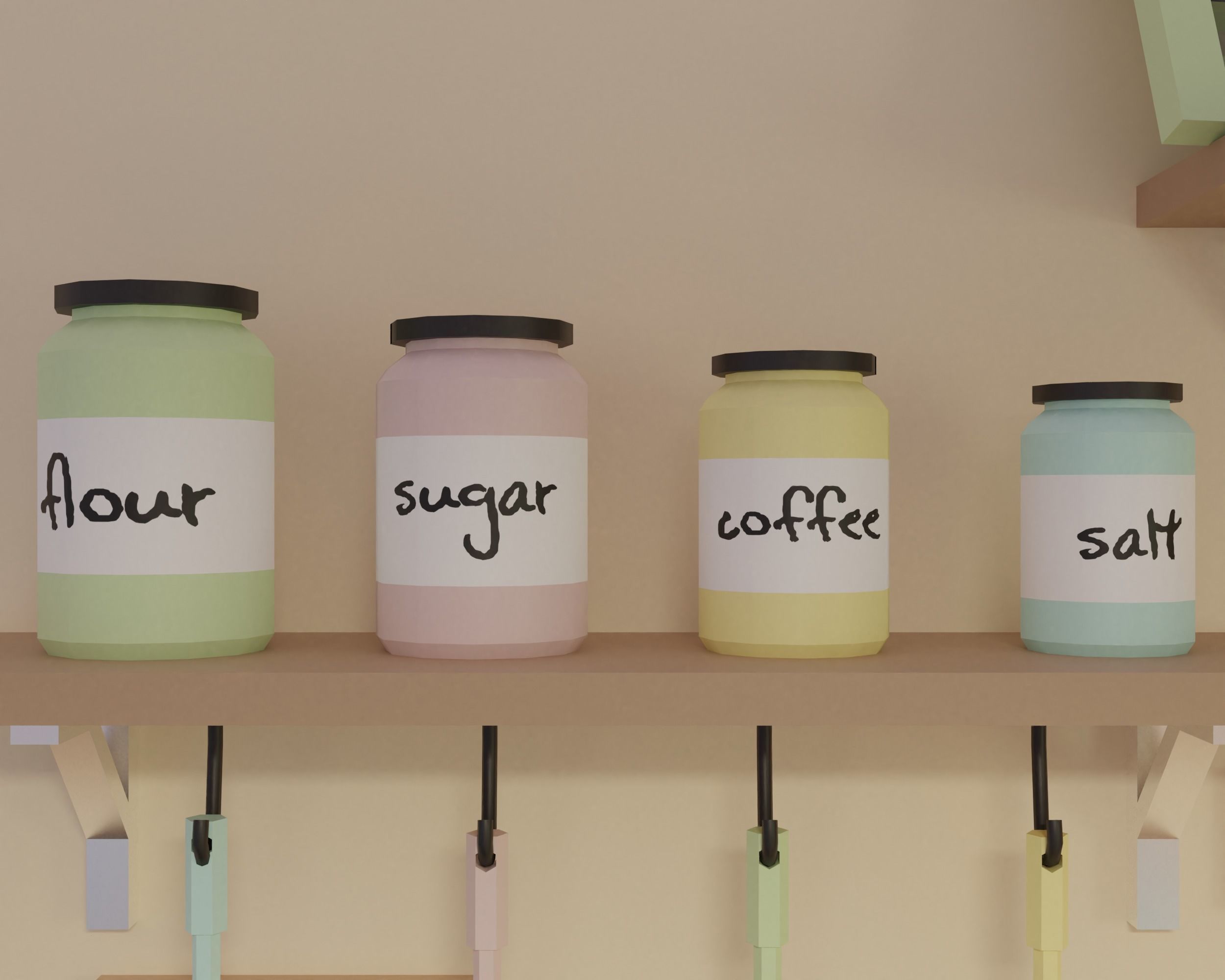 Kitchen clock on wall Low-poly 3D model_10