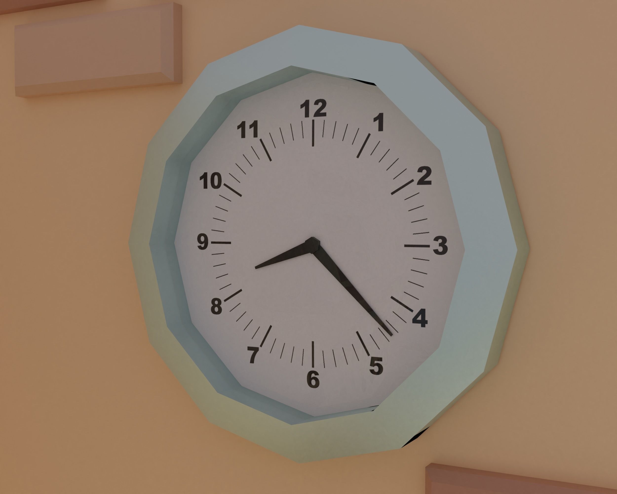 Kitchen clock on wall Low-poly 3D model_12