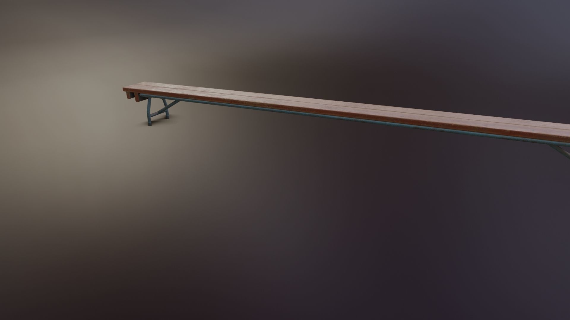 Old Dirty Balance Bench Low-poly 3D model_11