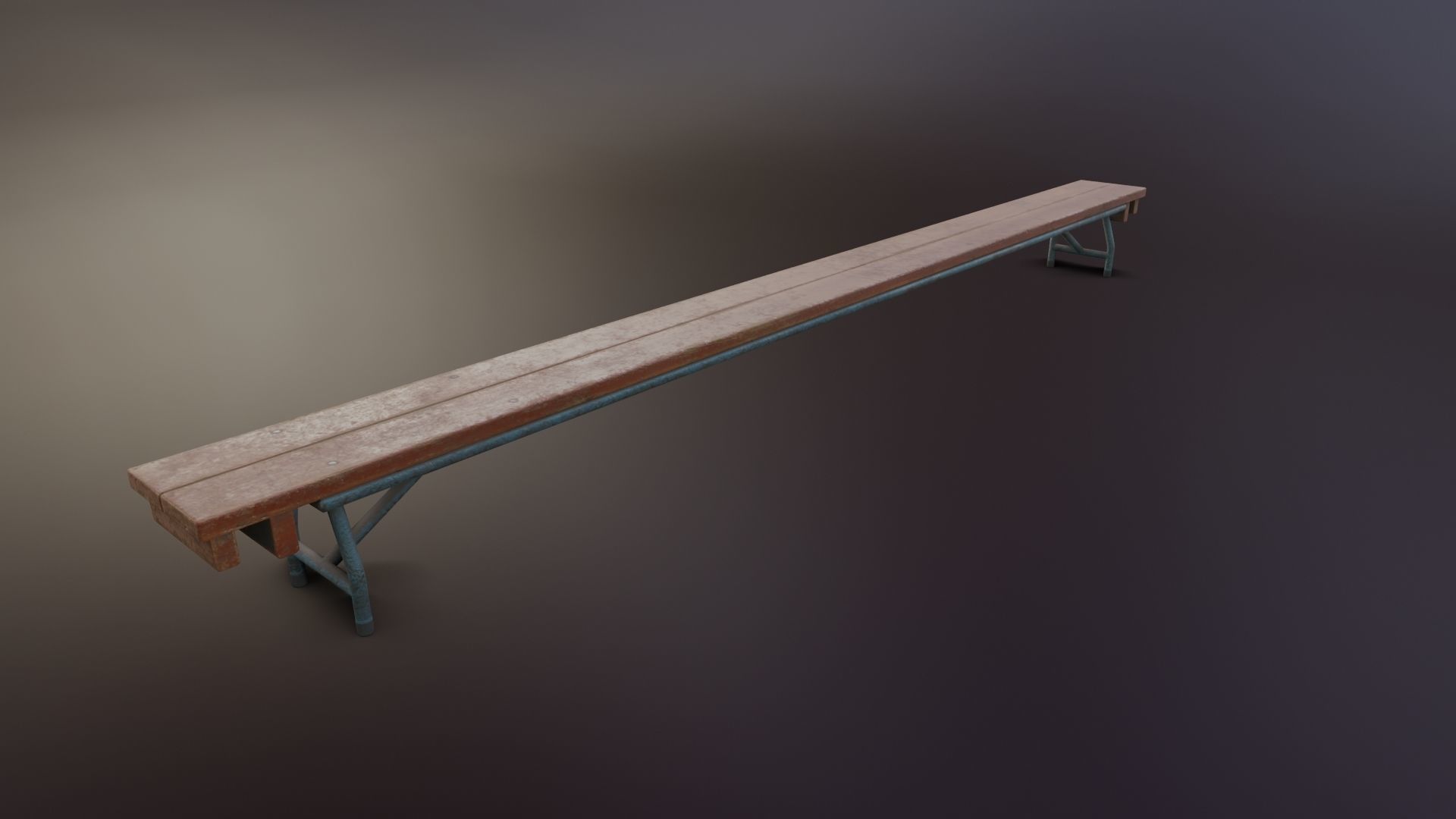 Old Dirty Balance Bench Low-poly 3D model_5