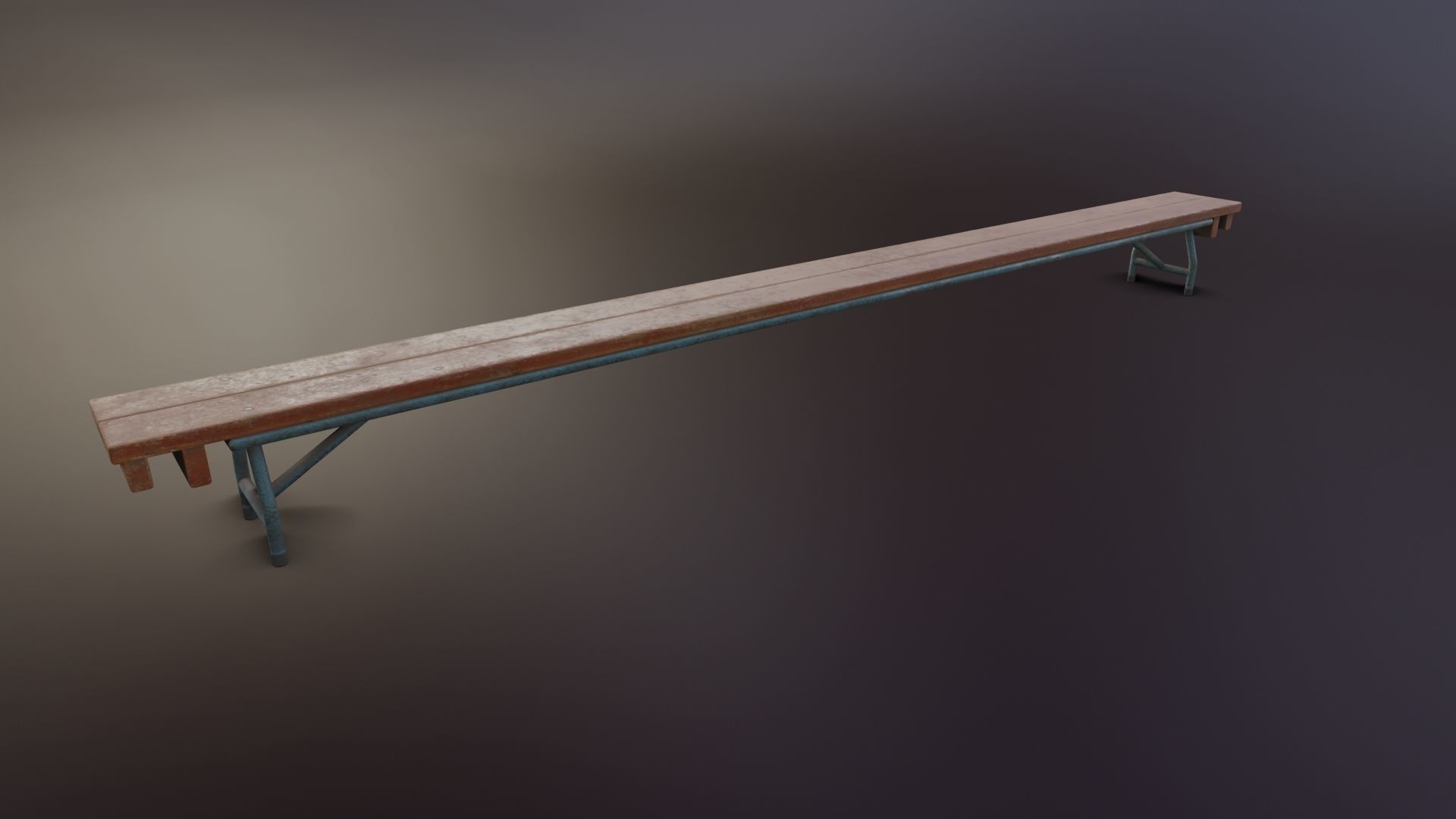 Old Dirty Balance Bench Low-poly 3D model_6