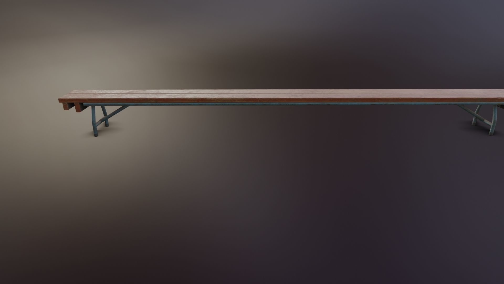 Old Dirty Balance Bench Low-poly 3D model_9