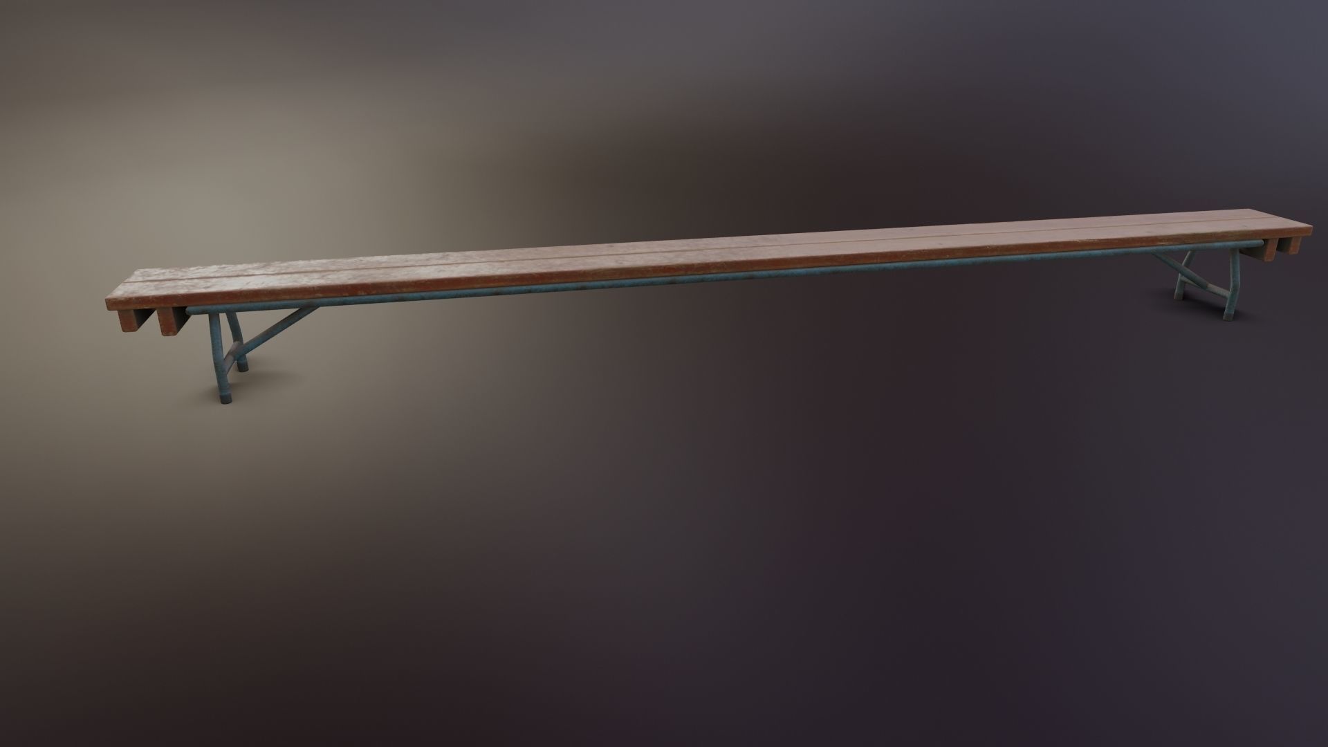 Old Dirty Balance Bench Low-poly 3D model_23