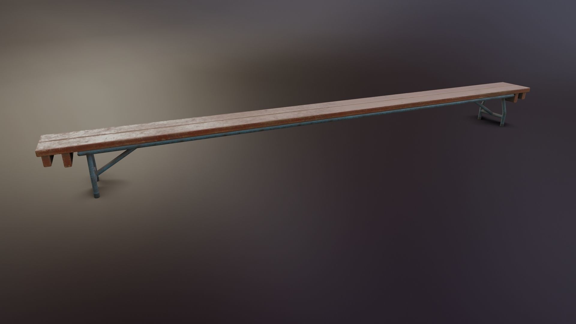 Old Dirty Balance Bench Low-poly 3D model_22