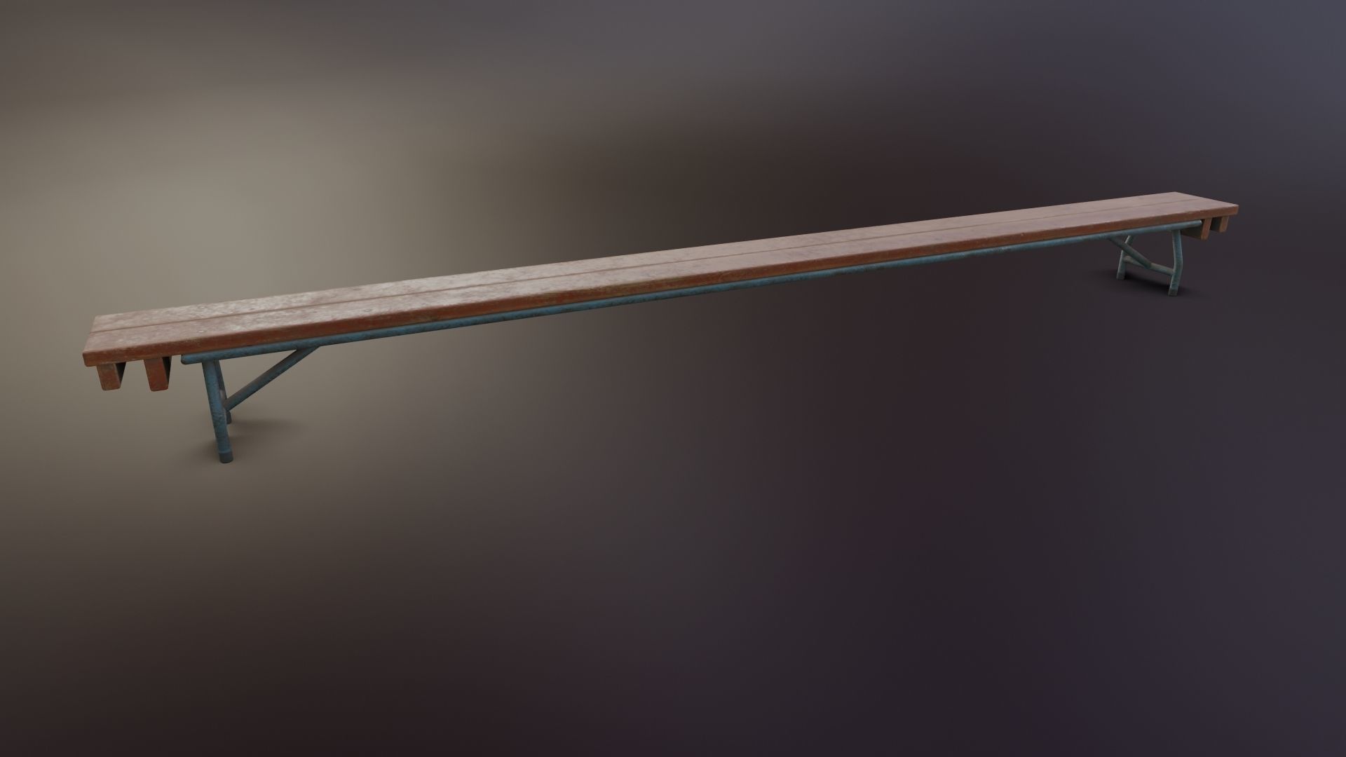 Old Dirty Balance Bench Low-poly 3D model_7