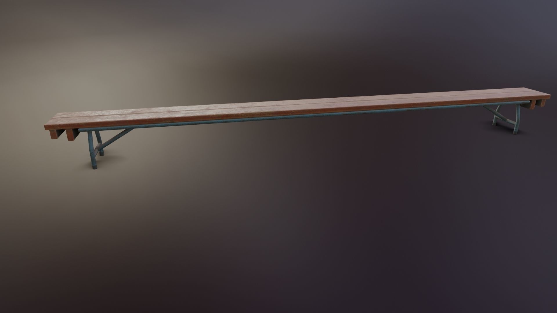 Old Dirty Balance Bench Low-poly 3D model_8