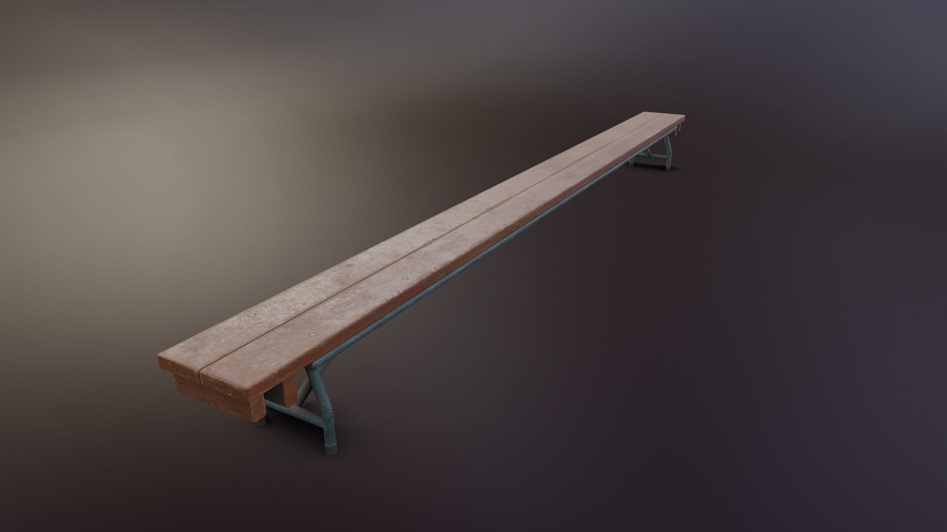 Old Dirty Balance Bench Low-poly 3D model_1