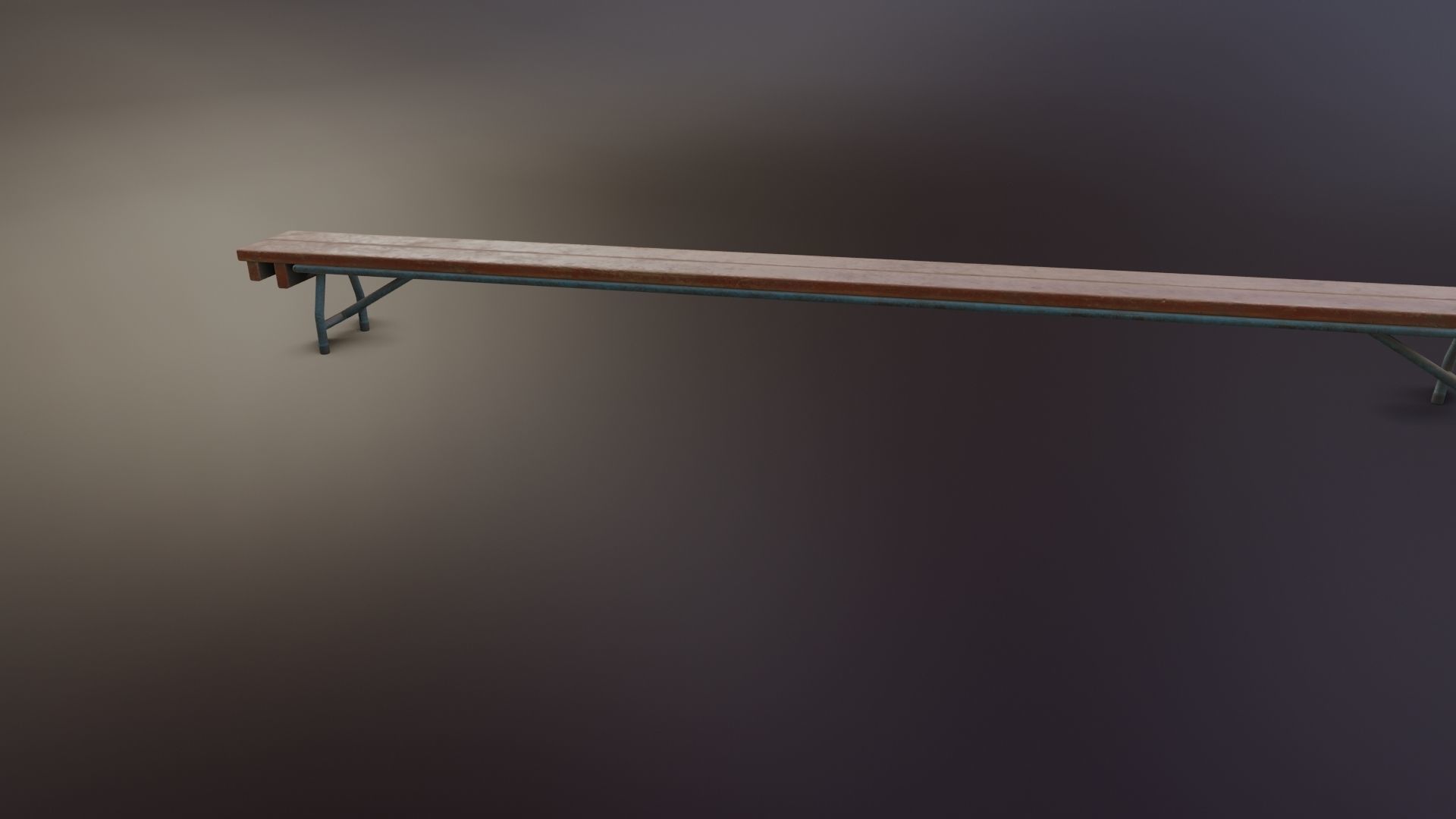 Old Dirty Balance Bench Low-poly 3D model_10