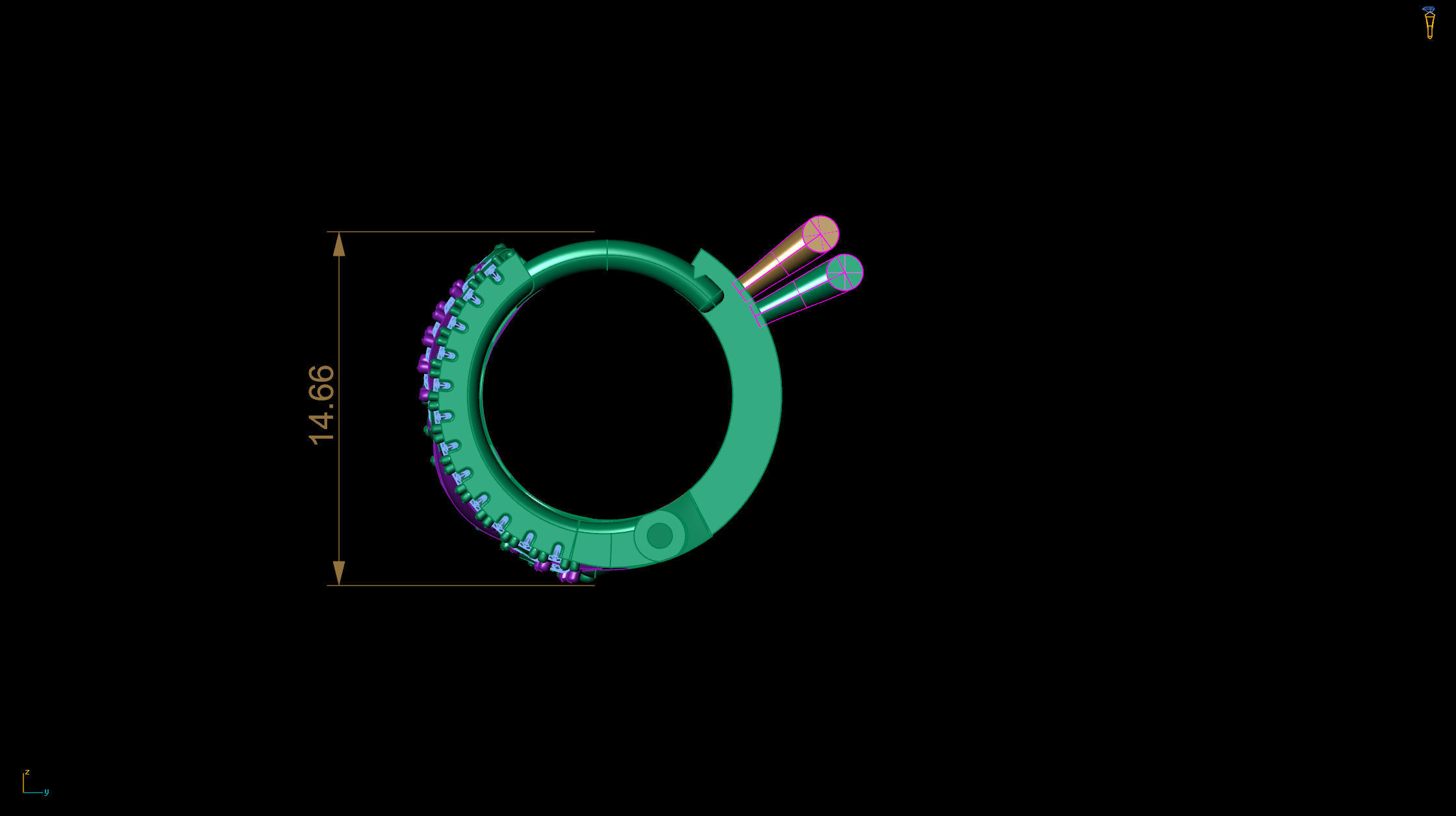 Hoop earrings 3D print model_3