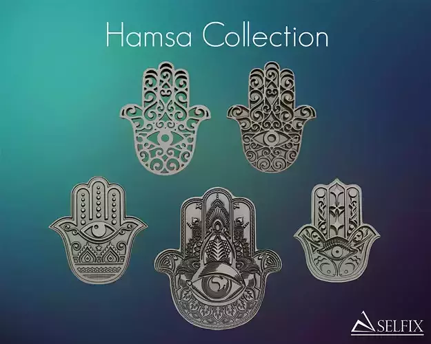 Hamsa Hand symbol collection for 3D print 