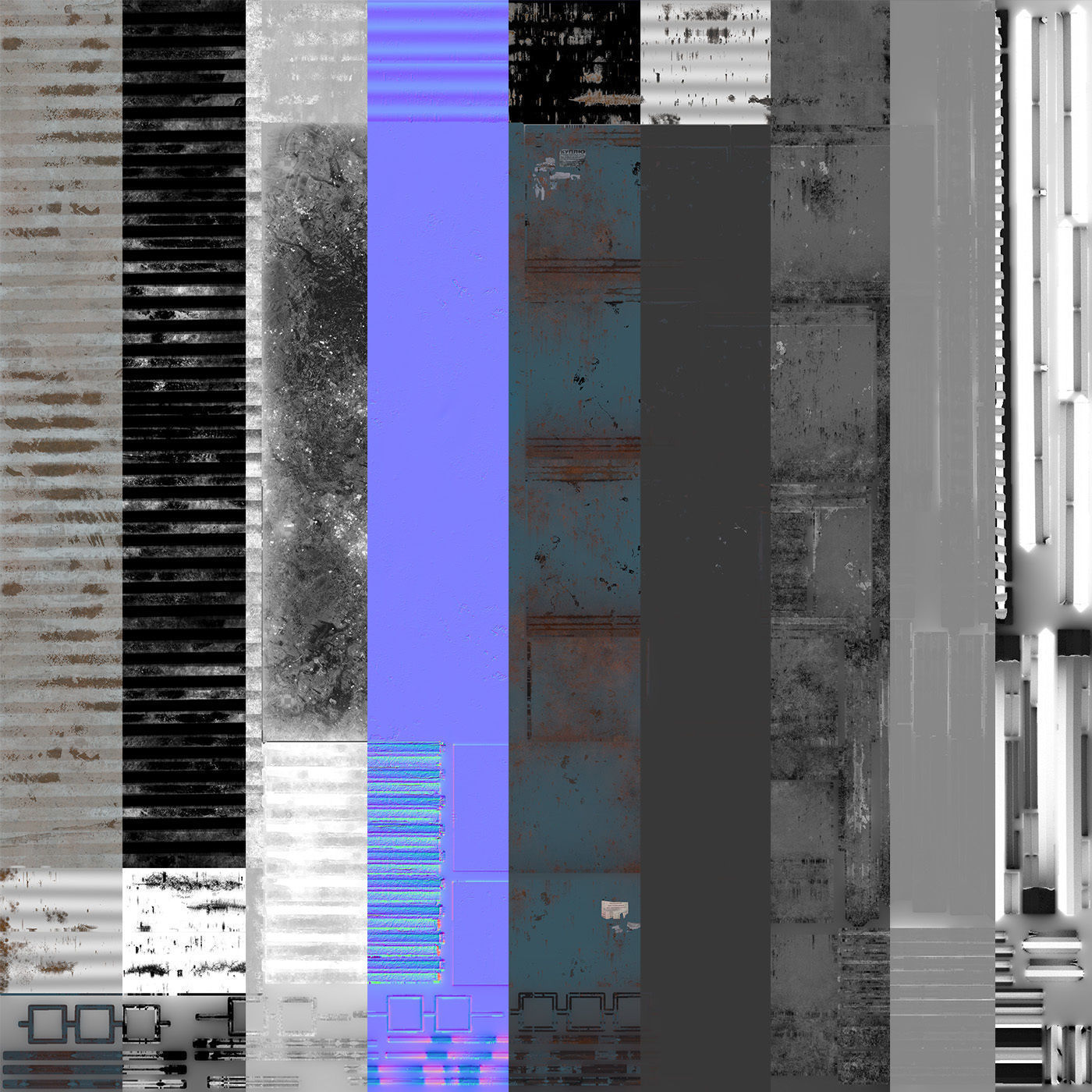 Abandoned Bus Stop Low-poly 3D model_10