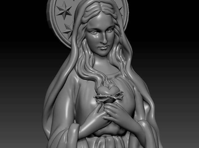 Virgin Mary Half body 3D print model 3D print model