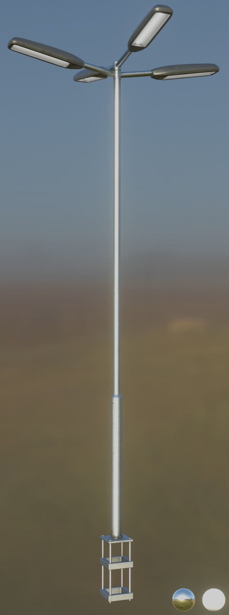 Street-Light 11 Pole-2 Version-6 Low-poly 3D model_5