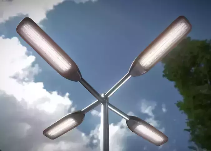 Street-Light 11 Pole-2 Version-6 Low-poly 3D model