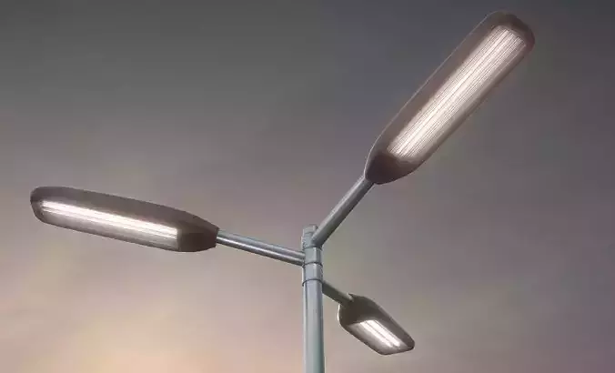 Street-Light 11 Pole-2 Version-5 Low-poly 3D model