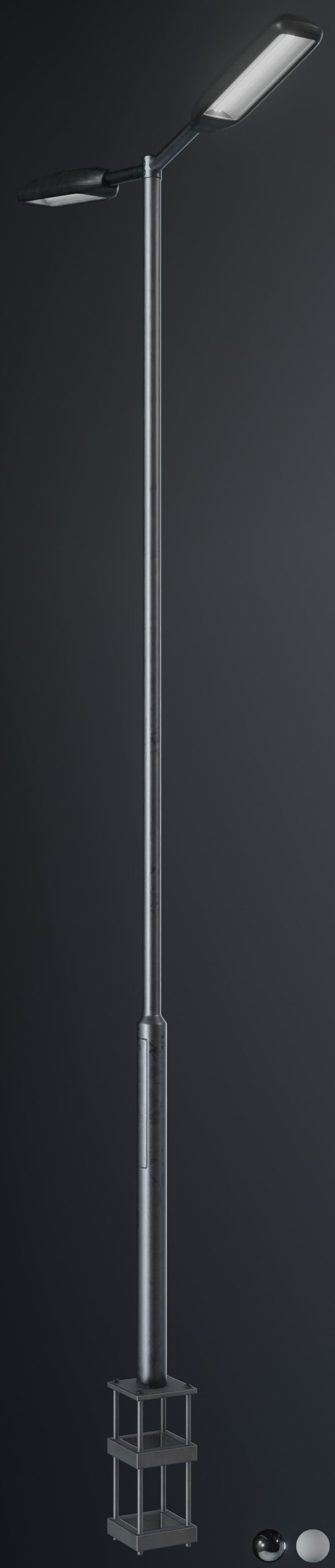 Street-Light 11 Pole-2 Version-4 Low-poly 3D model_2