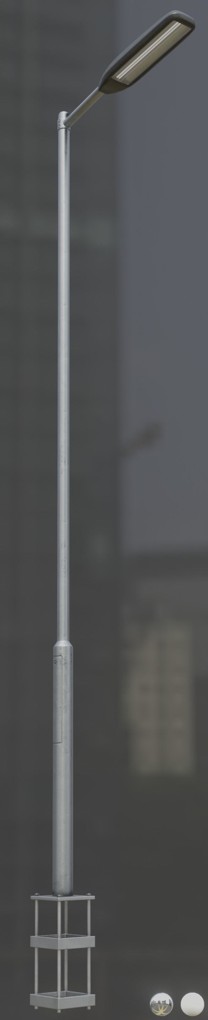 Street-Light 11 Pole-2 Version-3 Low-poly 3D model_2