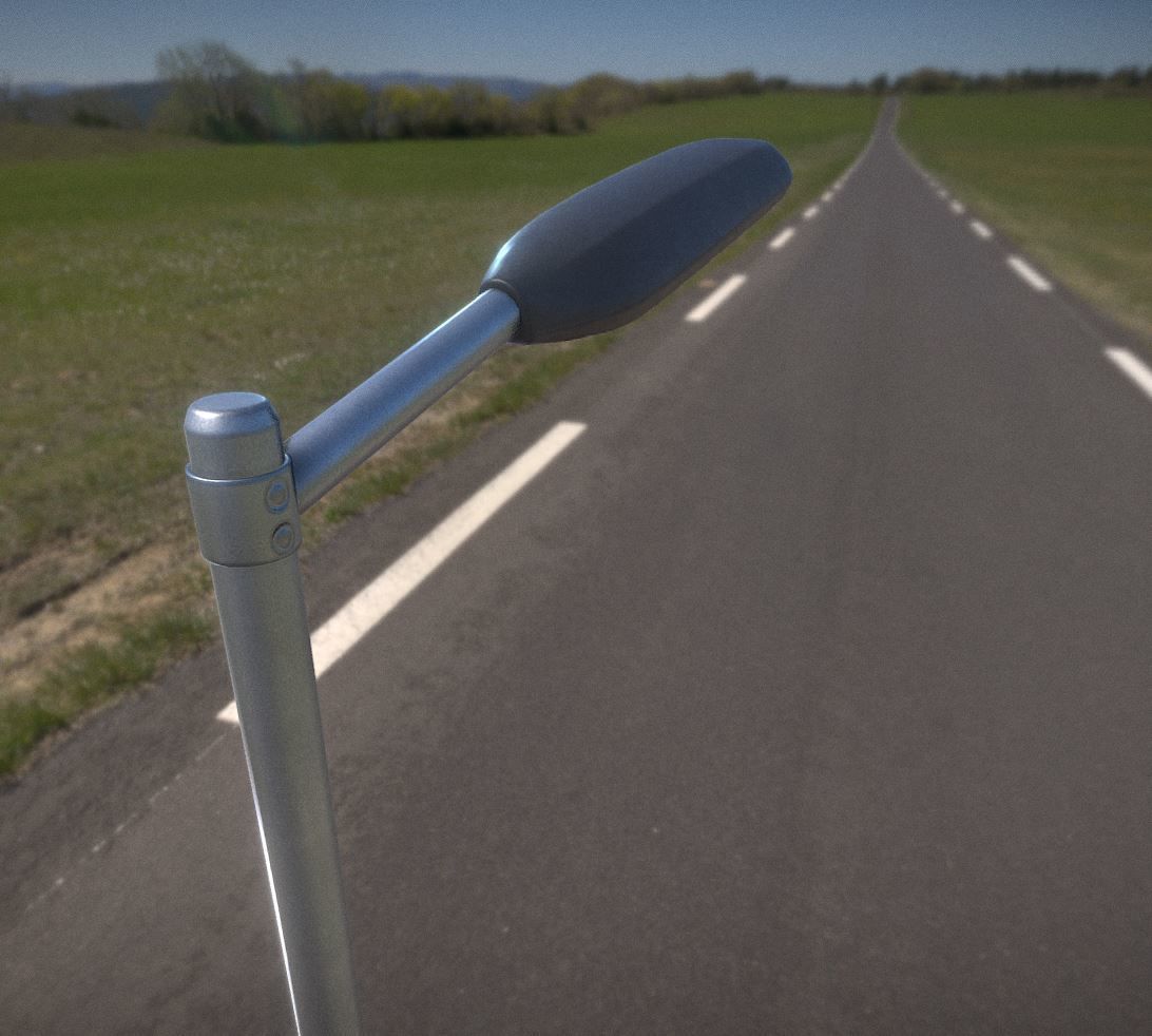 Street-Light 11 Pole-2 Version-3 Low-poly 3D model_1