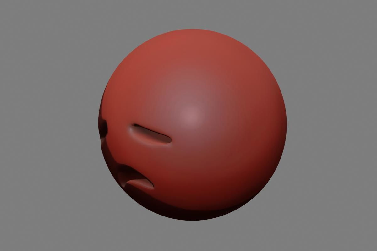Emoji Disappointed Face 3D model_27