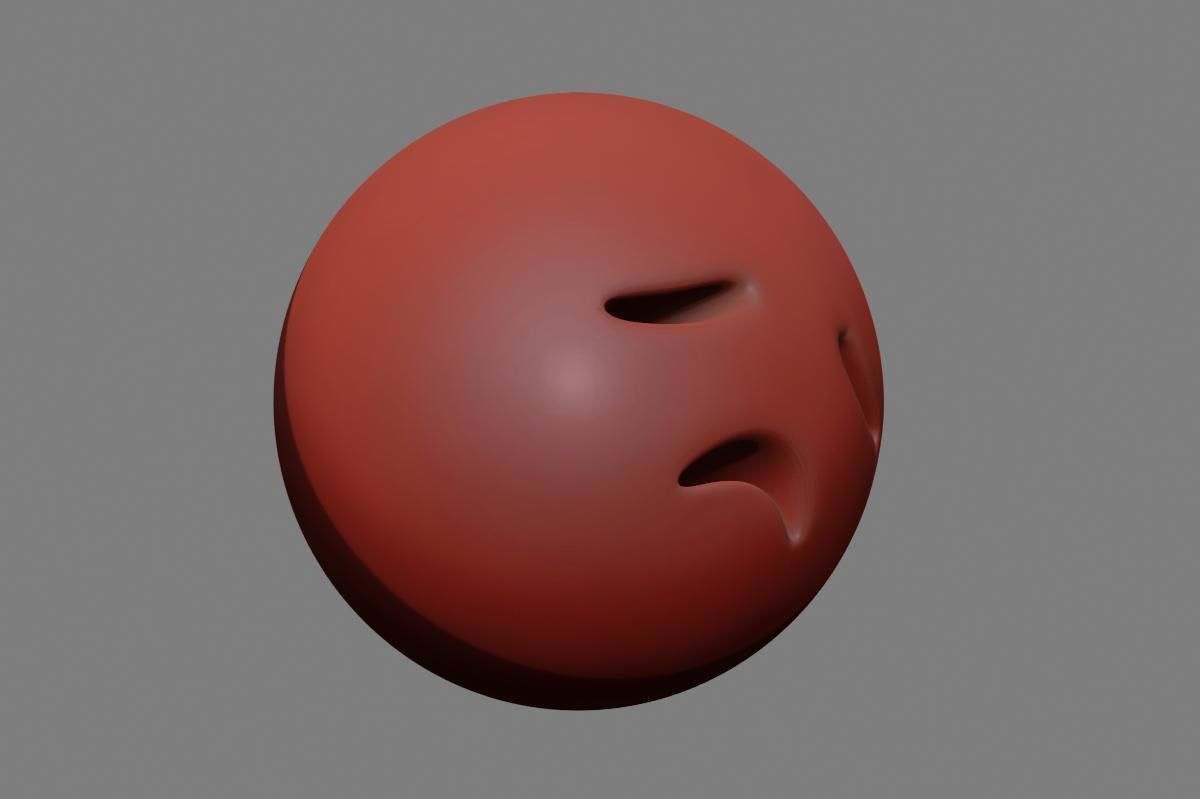 Emoji Disappointed Face 3D model_35