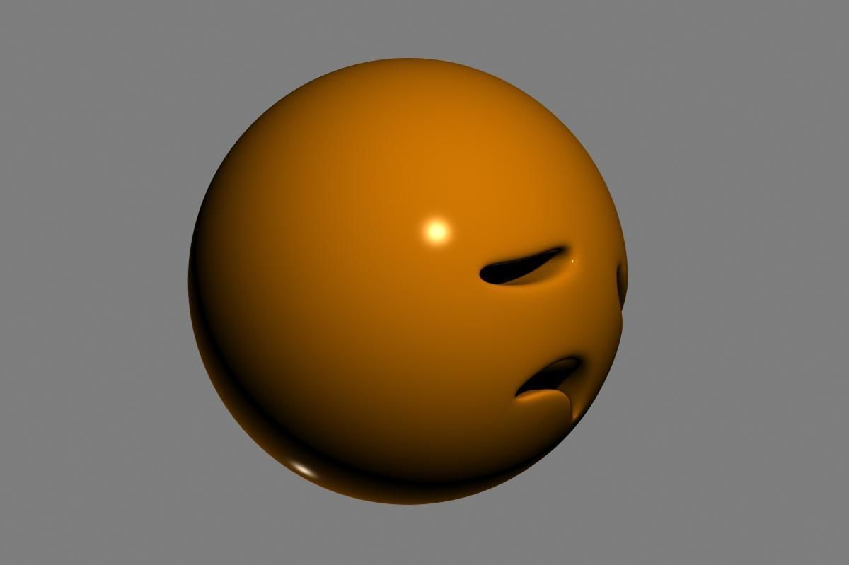 Emoji Disappointed Face 3D model_14