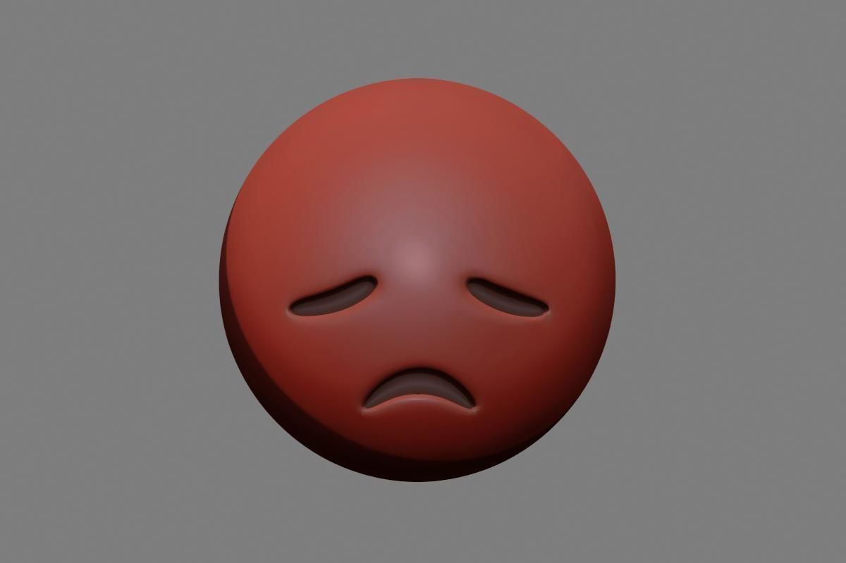 Emoji Disappointed Face 3D model_44