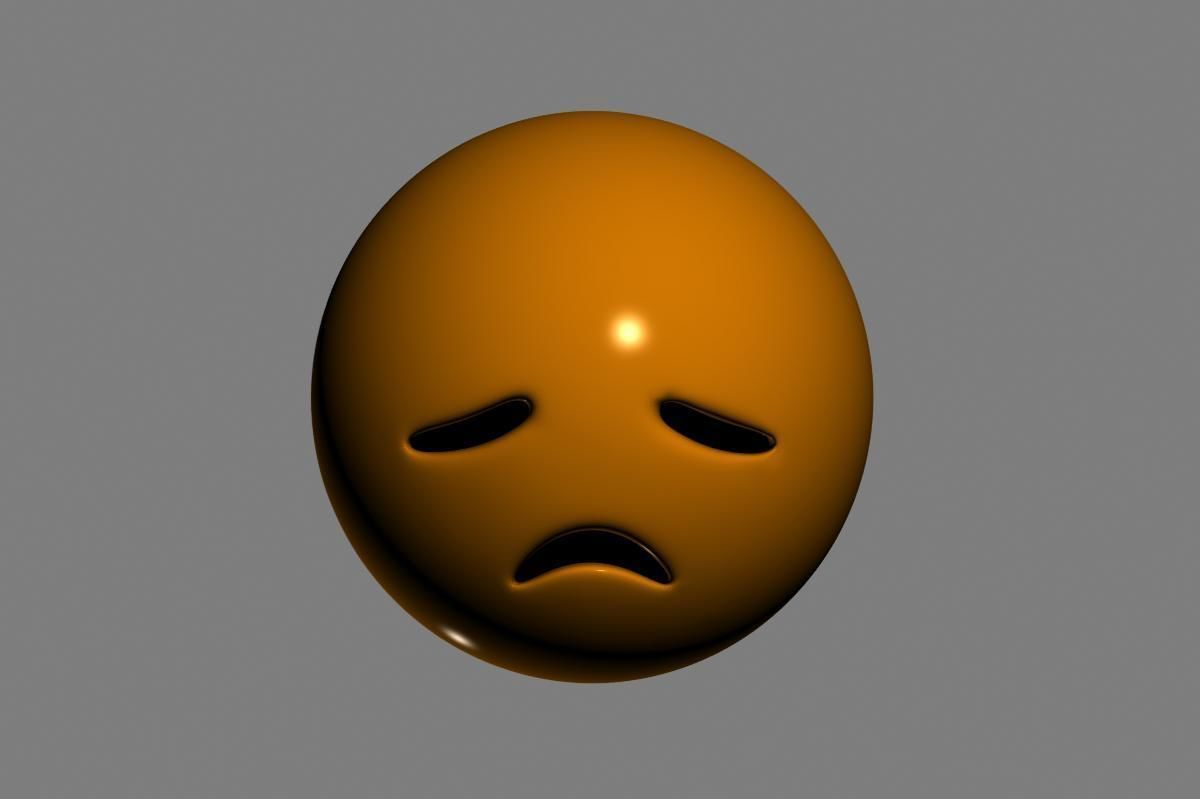 Emoji Disappointed Face 3D model_2