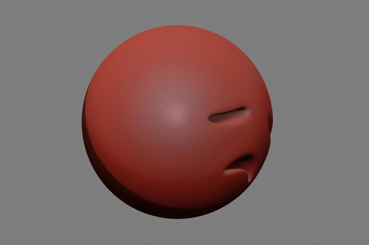 Emoji Disappointed Face 3D model_36
