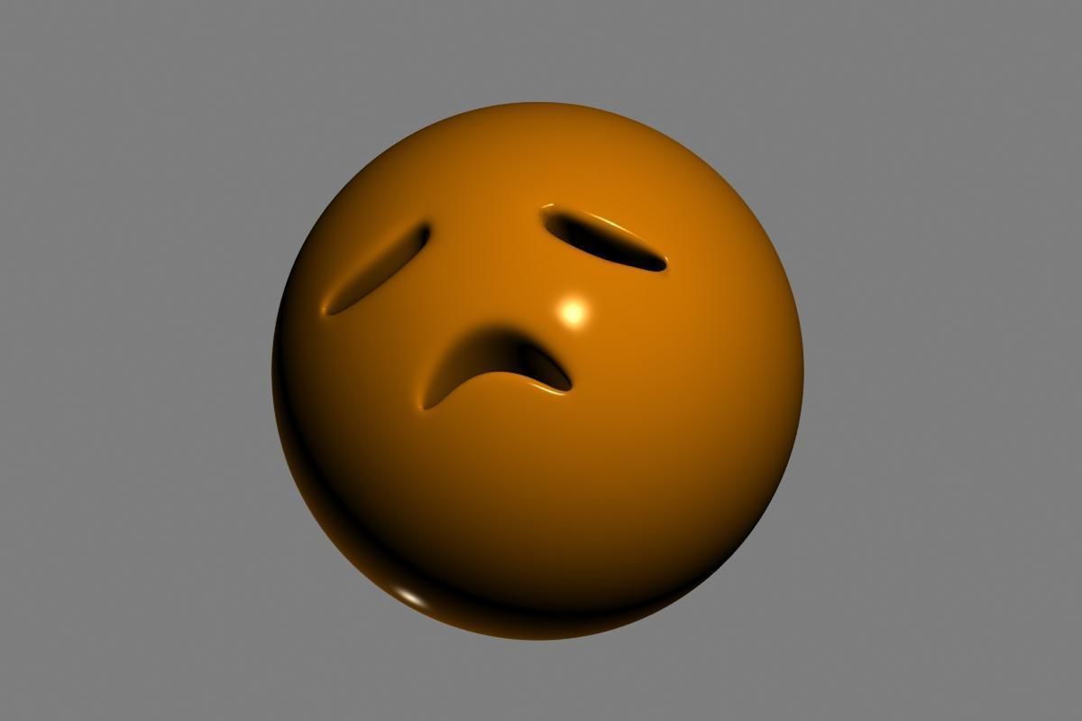 Emoji Disappointed Face 3D model_10