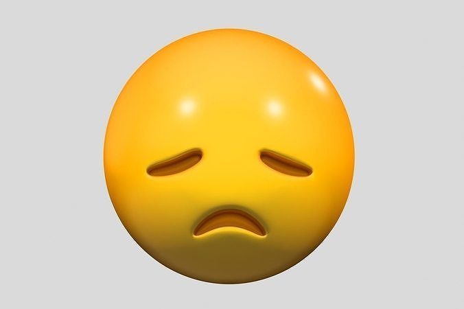 Emoji Disappointed Face 3D model