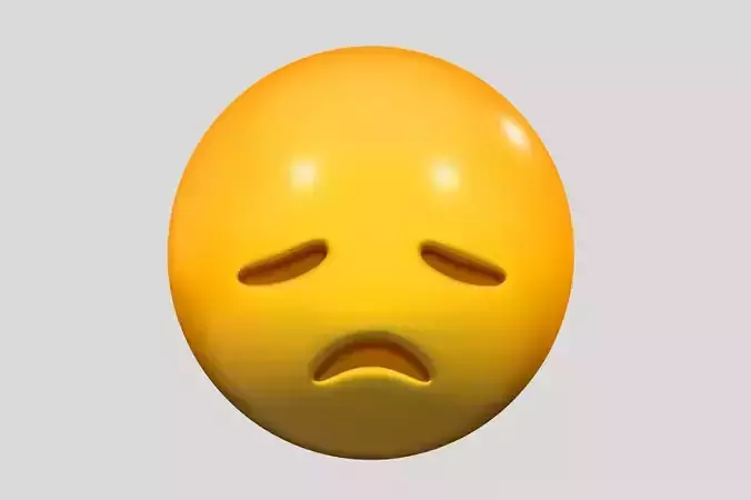Emoji Disappointed Face 3D model